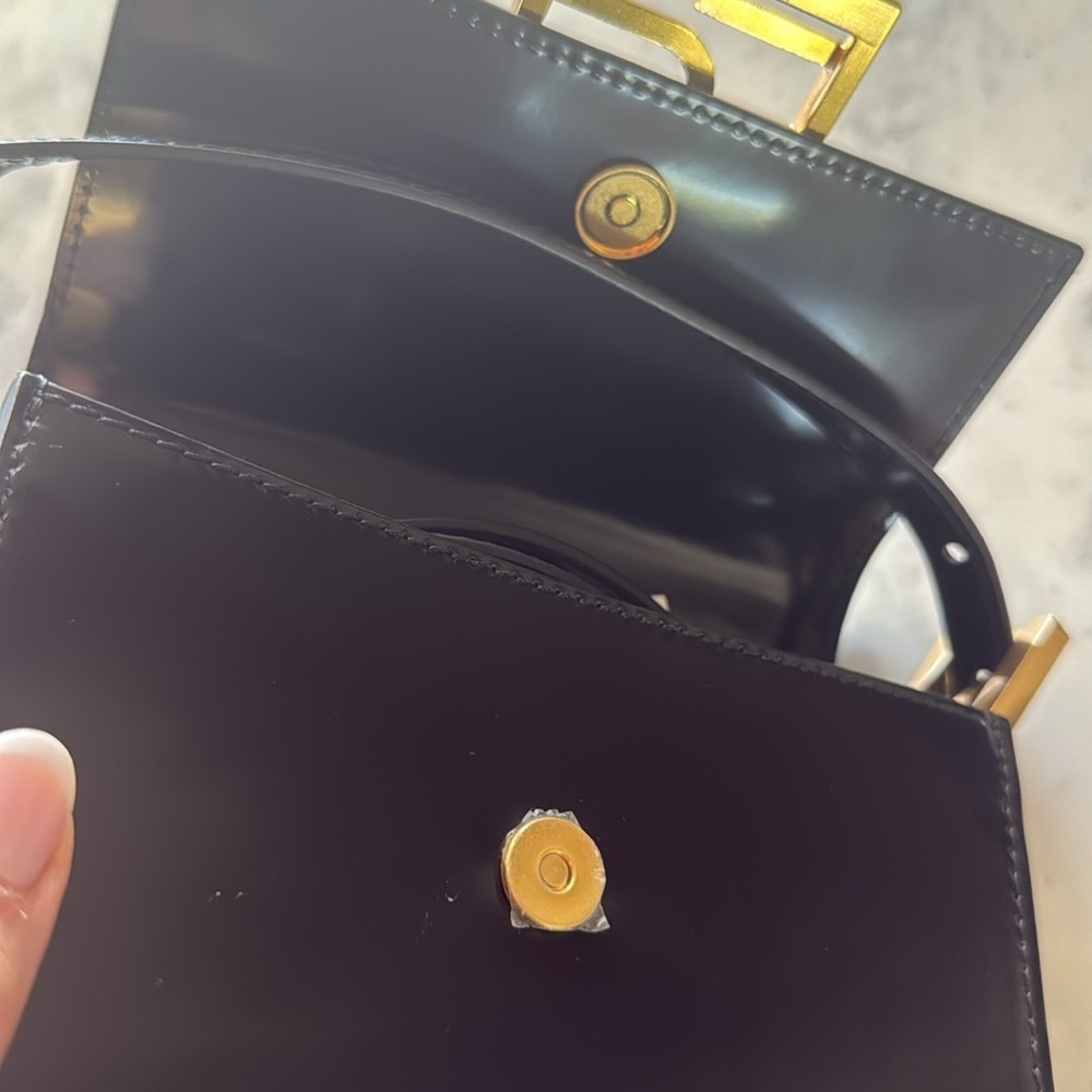 By Far Fran Semi Patent Leather Satchel Black - Picture 7 of 10